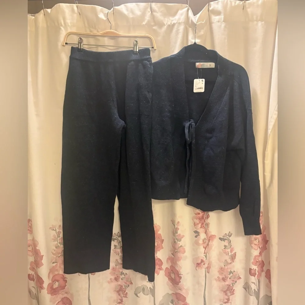 Free People Solar Sweater Set XS Color: Navy Heather NWT